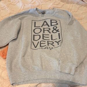 Gray Crewneck L&D Nurse Sweatshirt